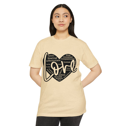 Love Heart Wordcloud T-Shirt — Positive Words Graphic Tee