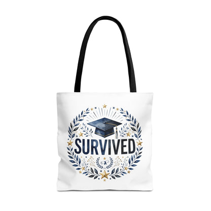 Graduation 'Survived' Tote Bag – Cap & Laurel Grad Gift