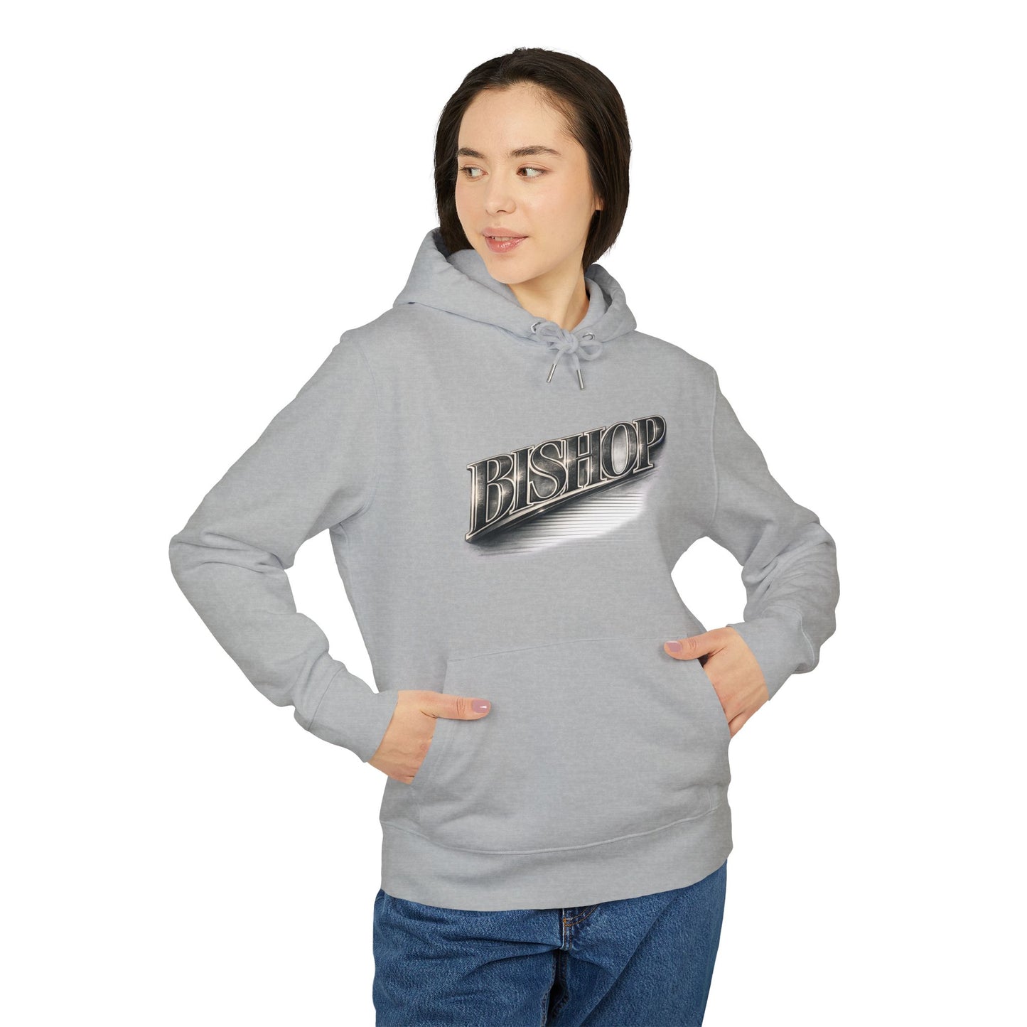Bishop Chrome Logo Hoodie — Vintage Metallic Script Streetwear