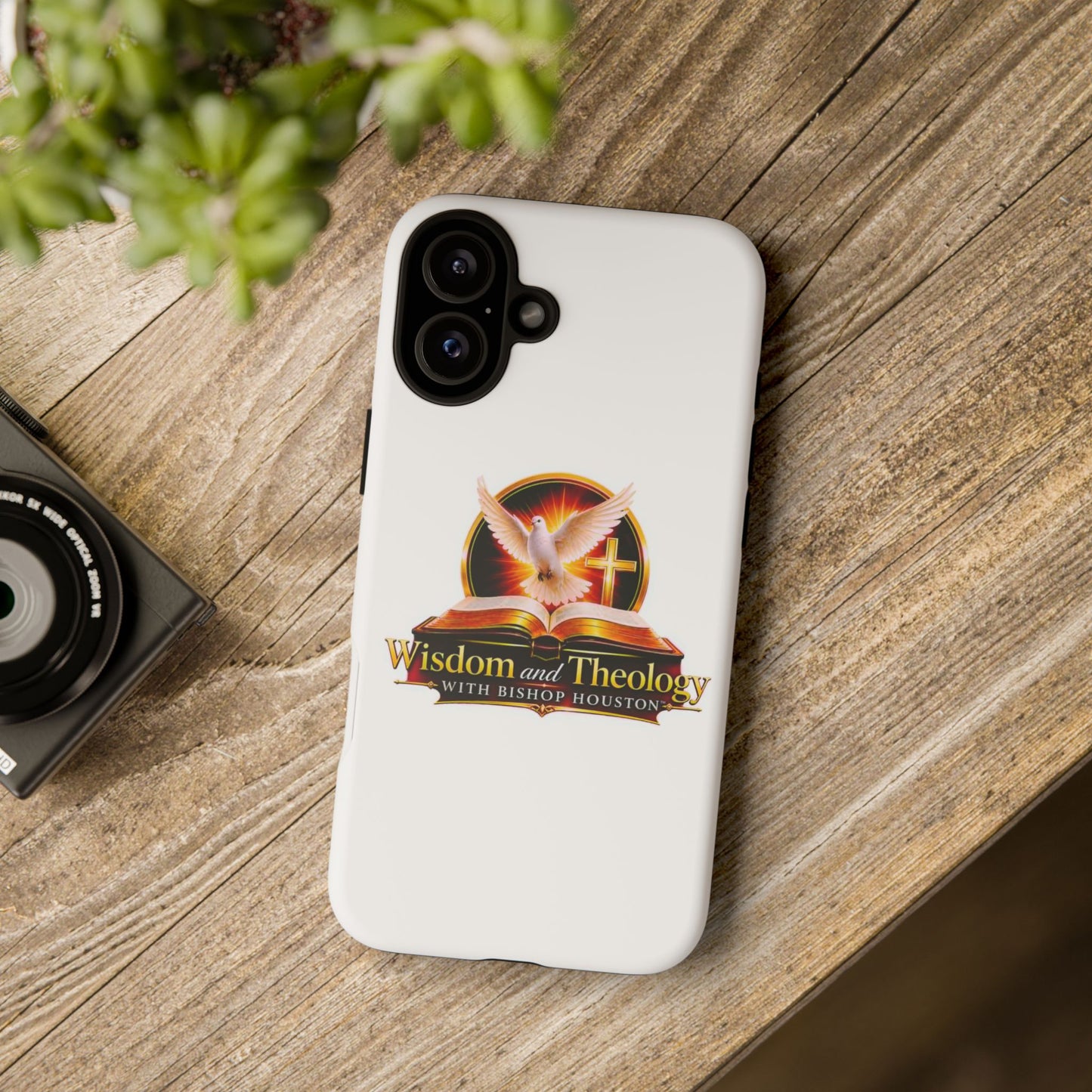 Wisdom and Theology Phone Case — Christian Dove & Cross Protective Tough Case