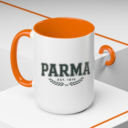 Parma Established 1816 Accent Coffee Mug — Vintage Collegiate Ceramic Coffee Cup