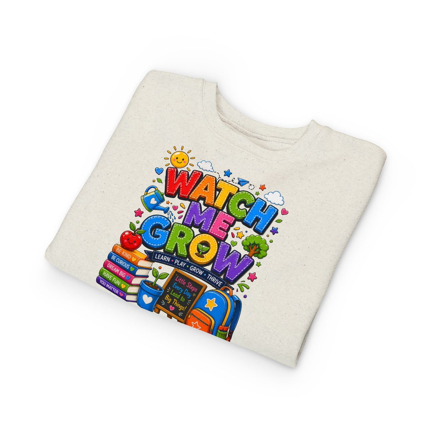 Toddler Sweatshirt — "Watch Me Grow" Back-to-School Kids Pullover