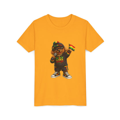 Youth Tee — Kid Bear Black Lives Matter Rasta Flag Shirt