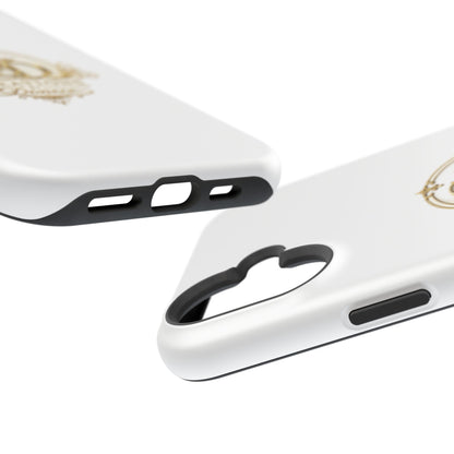Magnetic Impact-Resistant Phone Case — Gold Floral Crest Logo