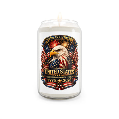 Patriotic Soy Candle 13.75oz — "United States 1776–2026" Eagle Anniversary Scented Candle