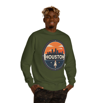 Houston Rocket Patch Sweatshirt — Retro Space City Crewneck