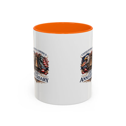 250th Anniversary Accent Coffee Mug — Patriotic United States Bell & Eagle Design (11/15 oz)