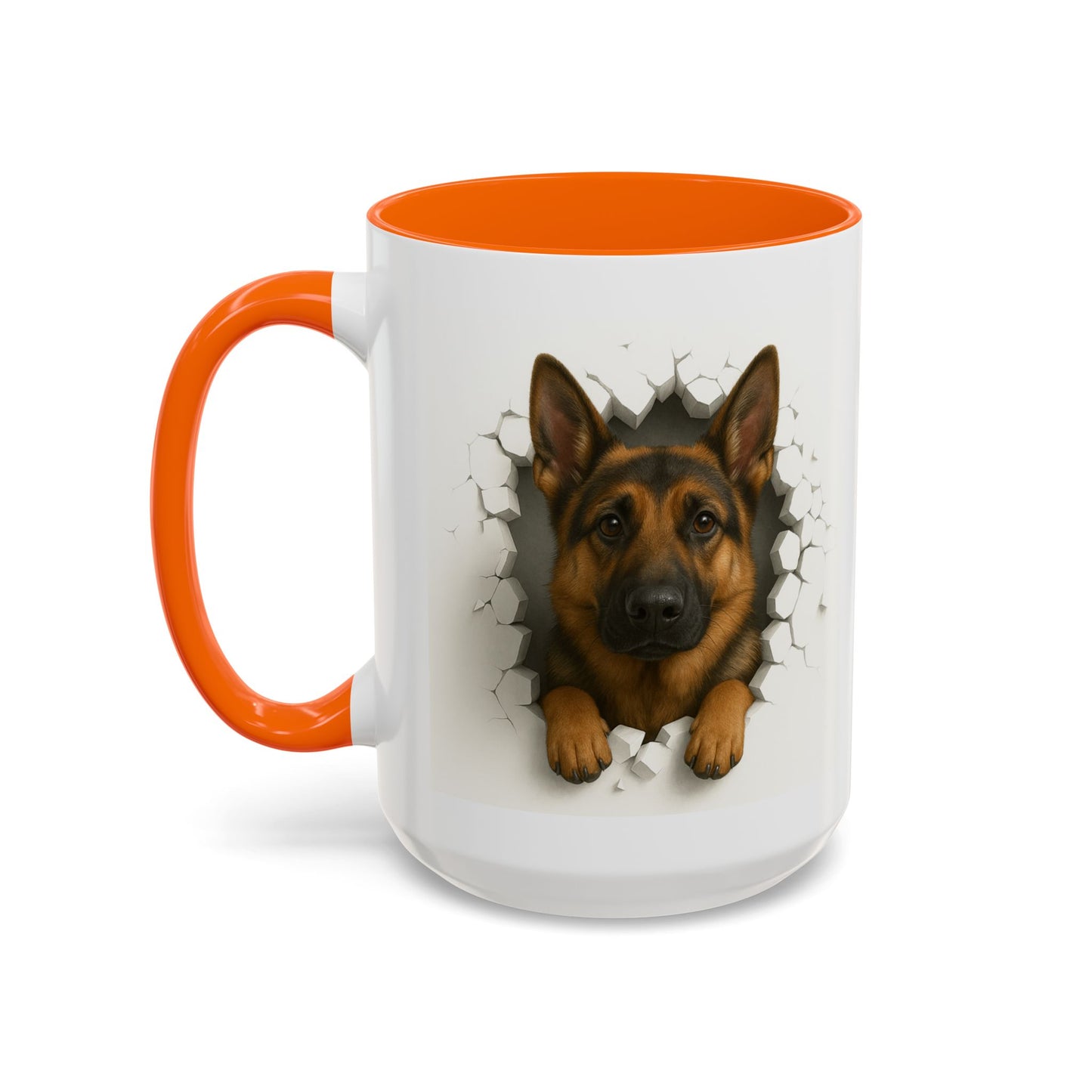 German Shepherd Coffee Mug — "Peek-a-Buddy" Accent Dog Mug (11/15oz)
