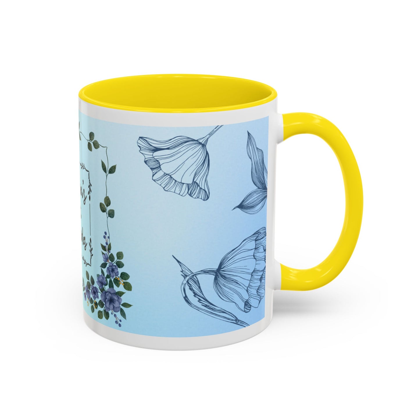 Mother's Heart Floral Accent Coffee Mug — "A Mother's Heart Never Fades"