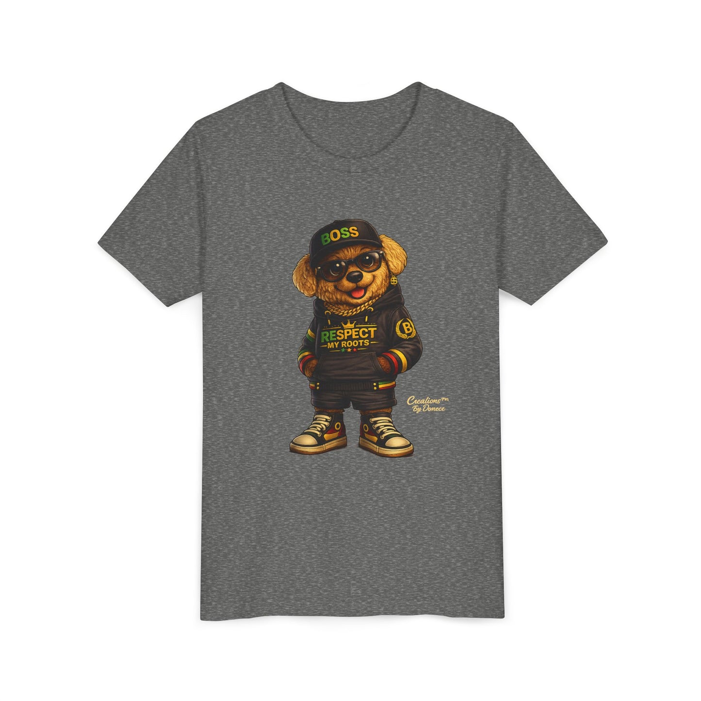 Kids Graphic Tee - 'Respect the Hustle' Teddy Bear Streetwear
