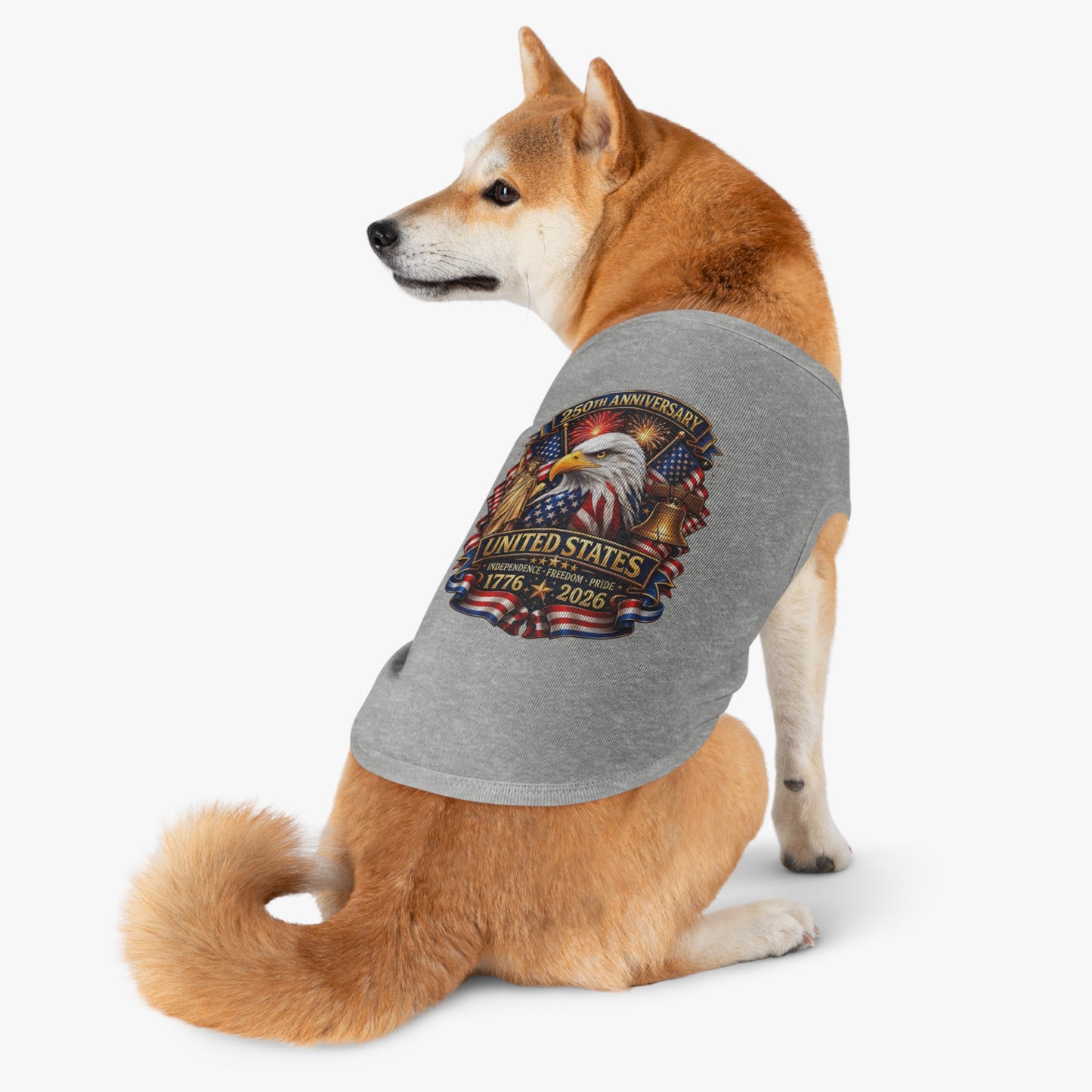 Patriotic Pet Tank Top – 250th Anniversary United States 1776-2026 Eagle Design