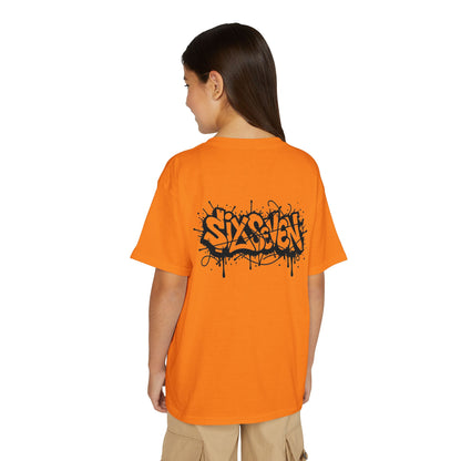 Youth T-Shirt — 'SixxSeven' Black Graffiti Drip Streetwear Tee