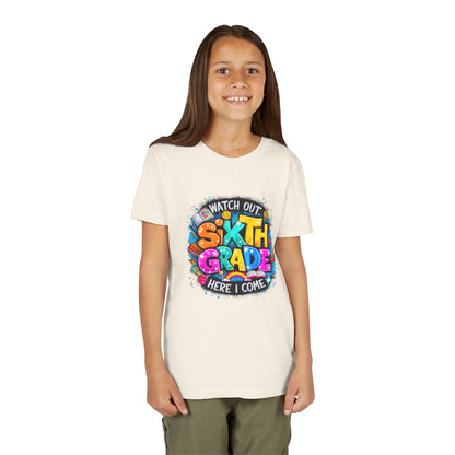 Youth Tee — "Watch Out Sixth Grade Here I Come" Back-to-School Graphic Shirt