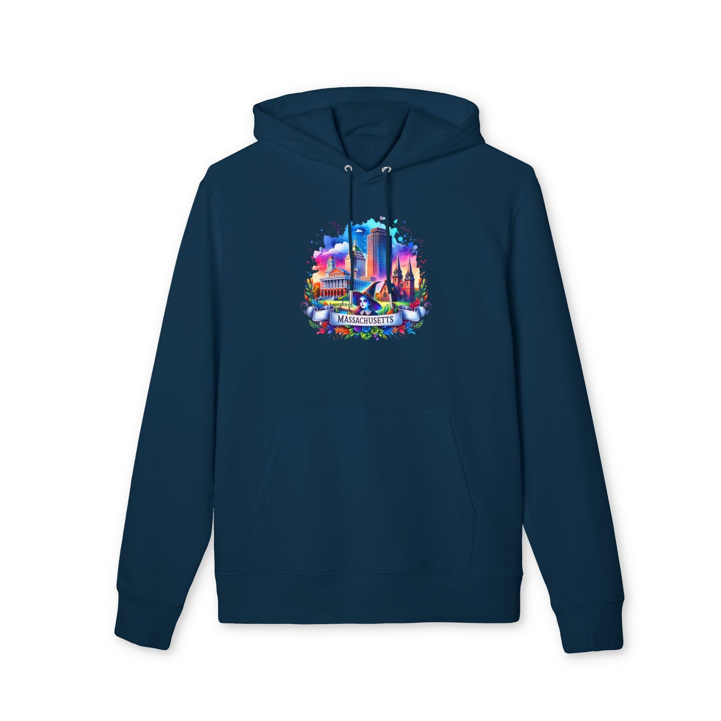 Massachusetts Skyline Hoodie – Colorful Boston Landmark Pullover