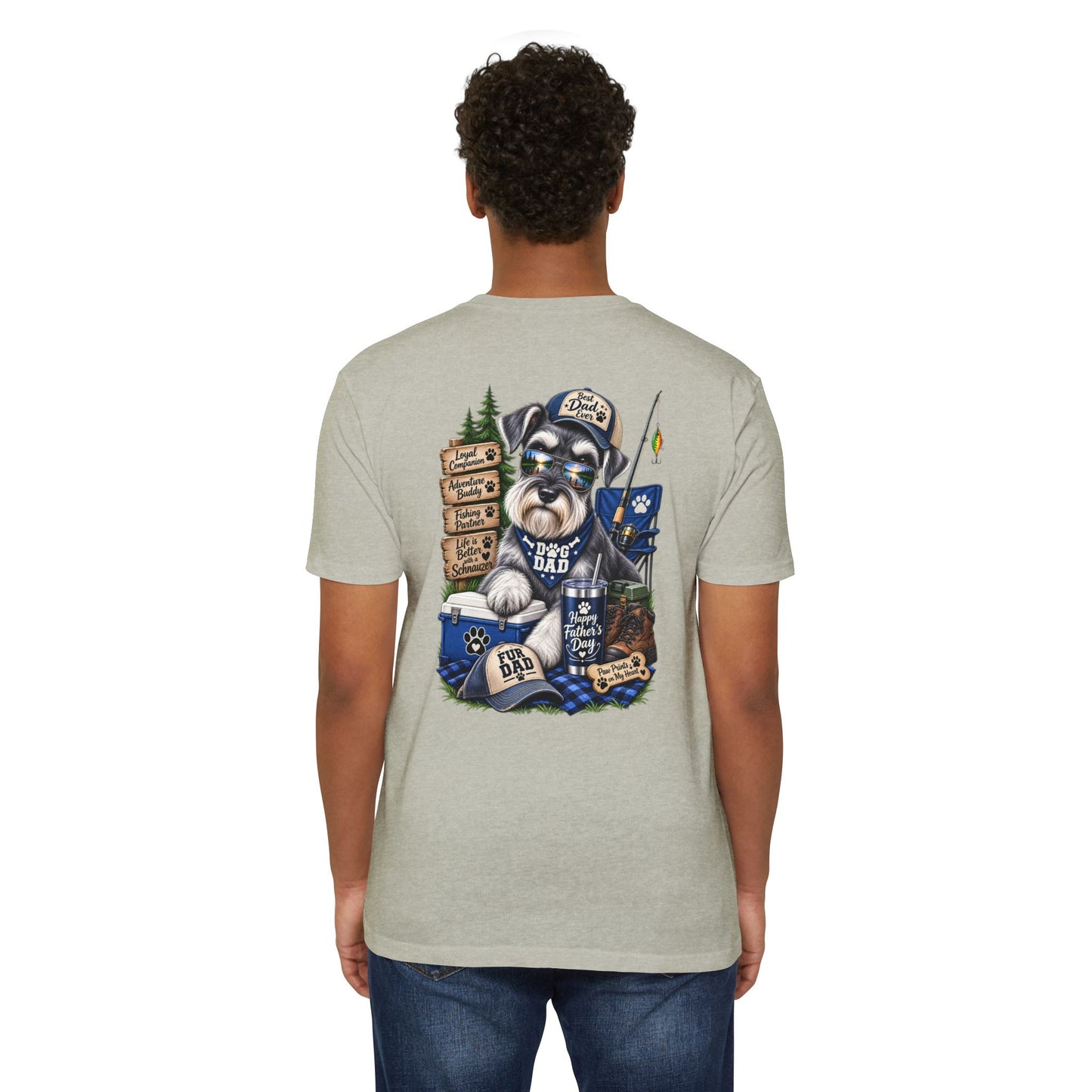 Schnauzer Dad T-Shirt – Fishing & Camping Dad Graphic Tee