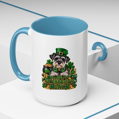 St. Patrick's Day Schnauzer Coffee Mug – Happy St. Patrick's Day Accent Mug