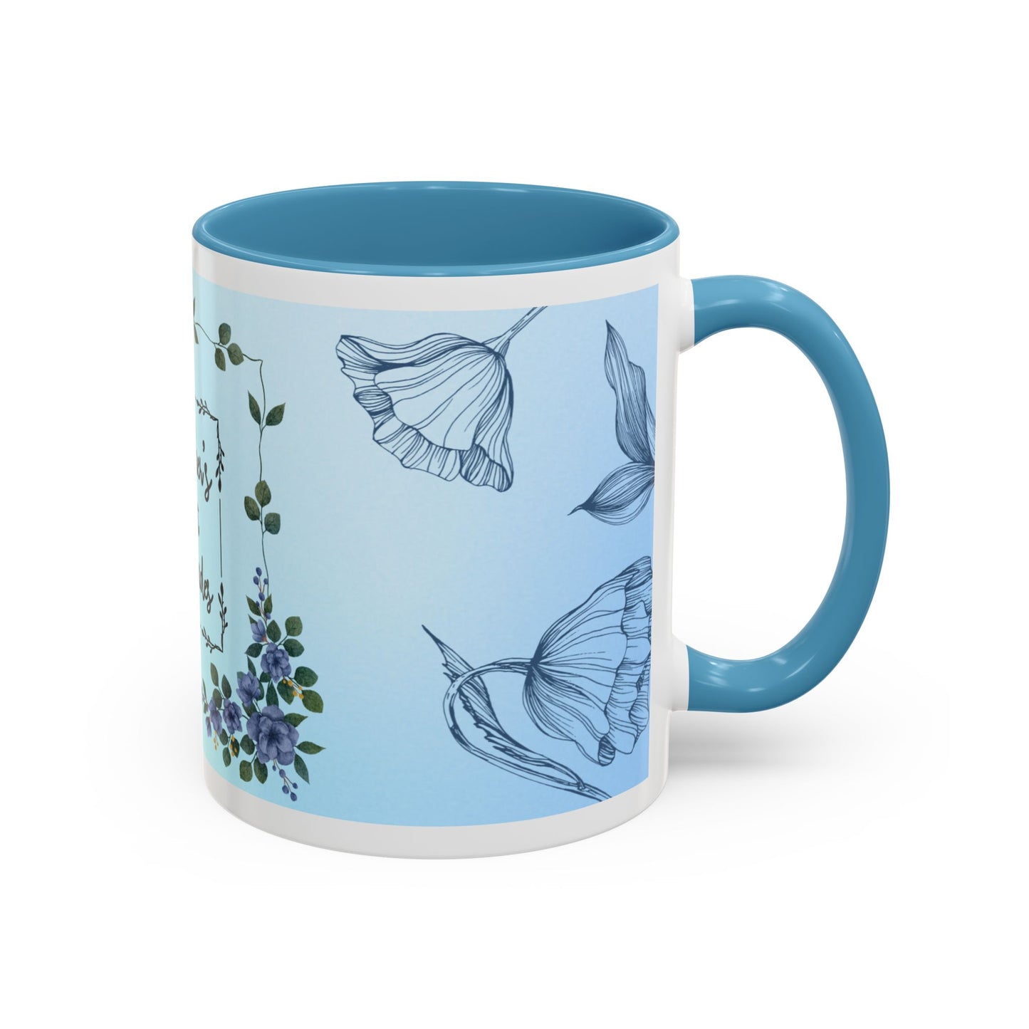 Mother's Heart Floral Accent Coffee Mug — "A Mother's Heart Never Fades"