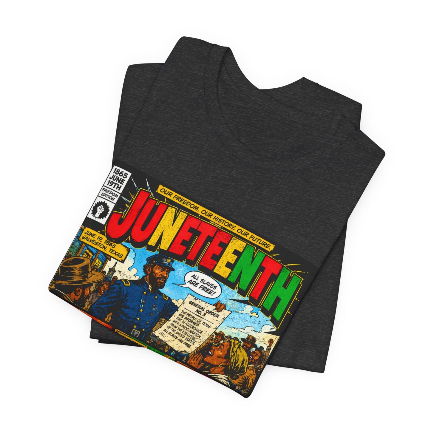 Juneteenth Comic-Style T-Shirt — Retro Celebration Tee