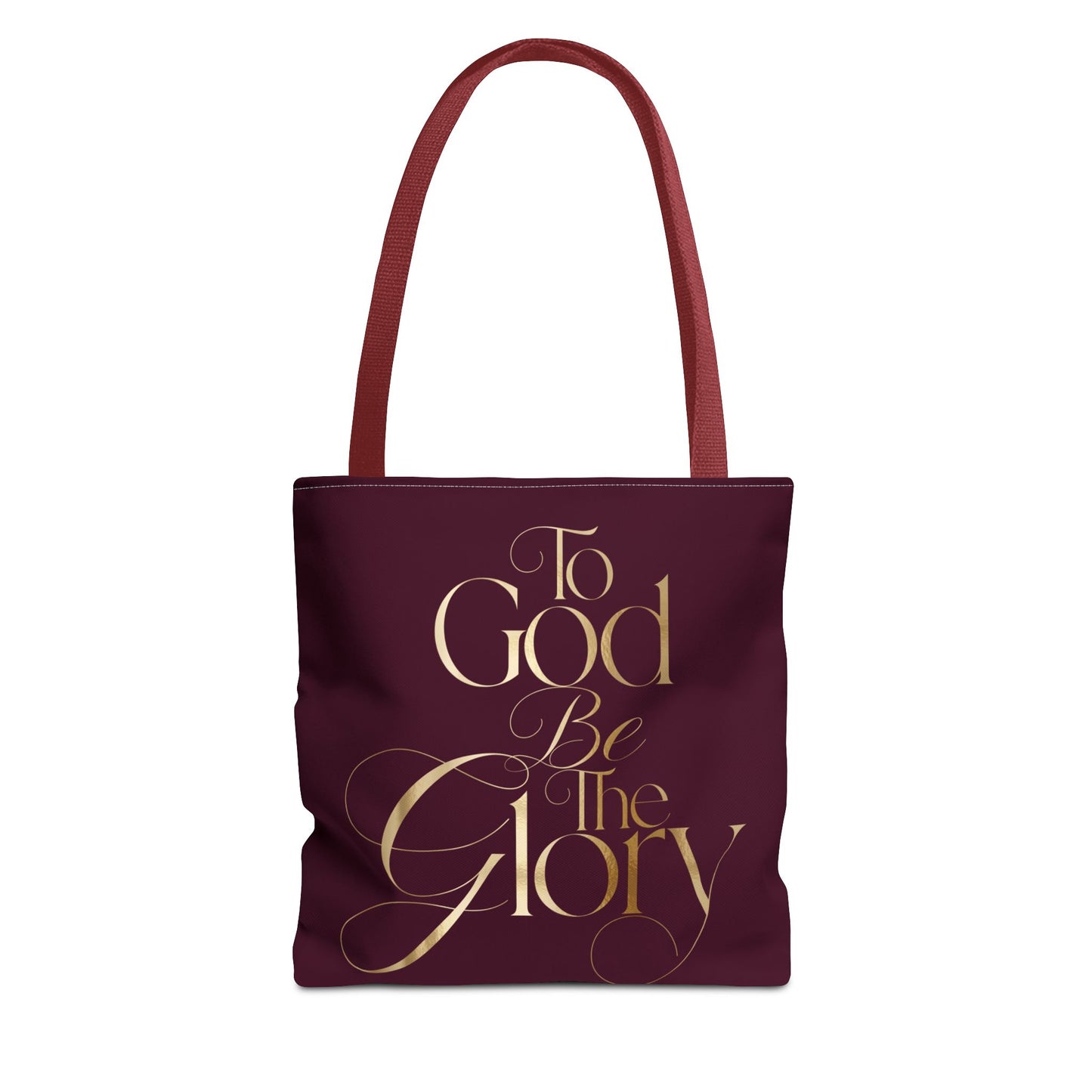 To God Be The Glory Burgundy Tote Bag — Inspirational Christian Scripture Tote