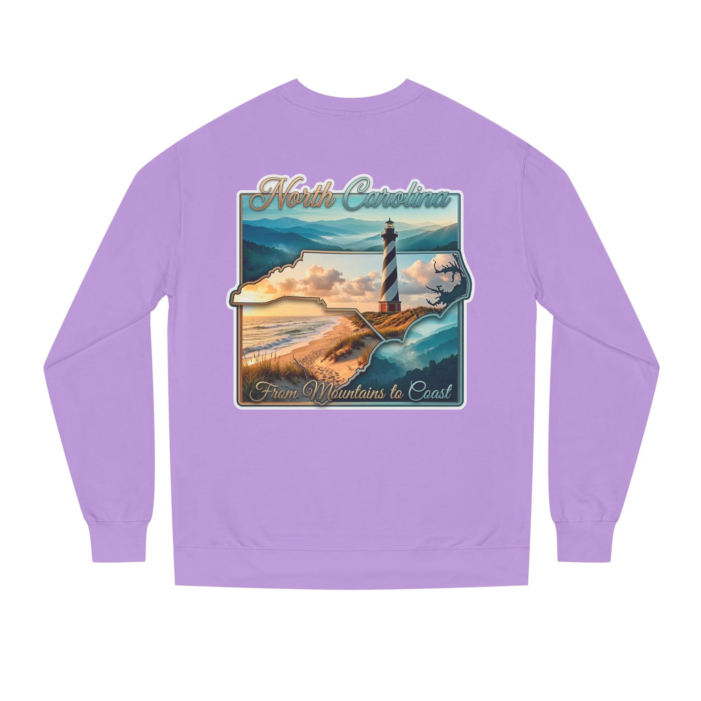 North Carolina Lighthouse Sweatshirt — From Mountains to Coast Scenic Crewneck