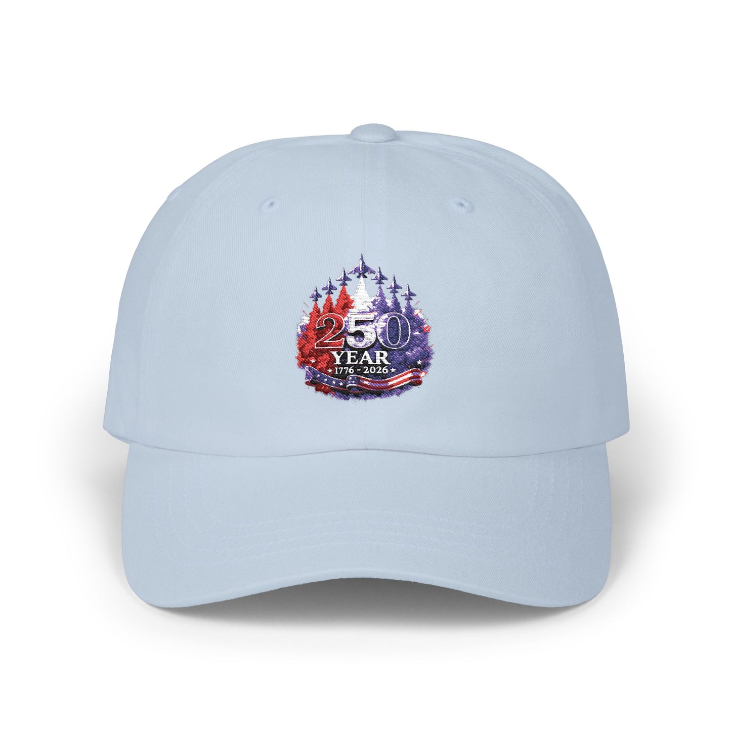 25 Year Anniversary Dad Cap – Patriotic Crest Embroidered White Baseball Hat