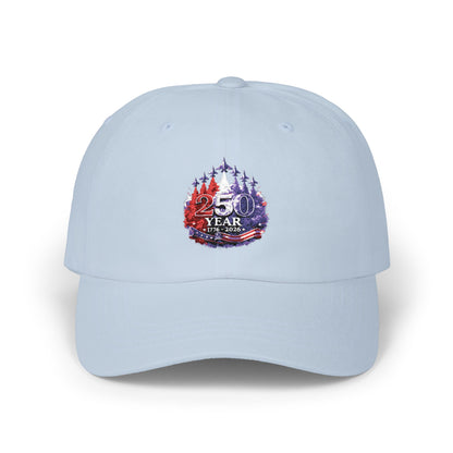 25 Year Anniversary Dad Cap – Patriotic Crest Embroidered White Baseball Hat
