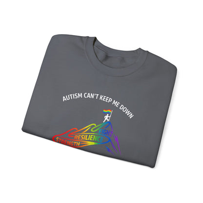 Autism Can't Keep Me Down Fight Resilience Strength Sweatshirt