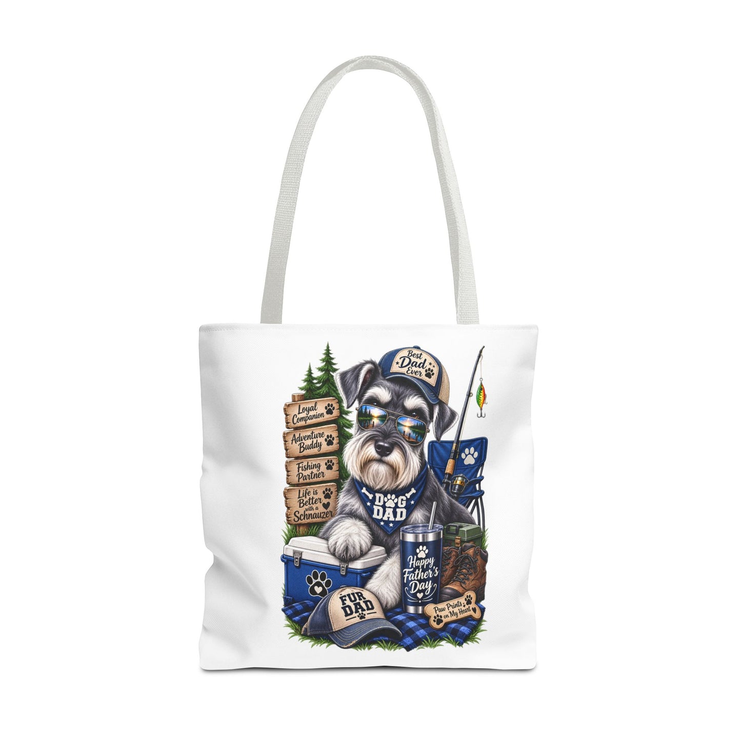 Dog Dad Fishing Tote Bag – Schnauzer Pet Lover Gift