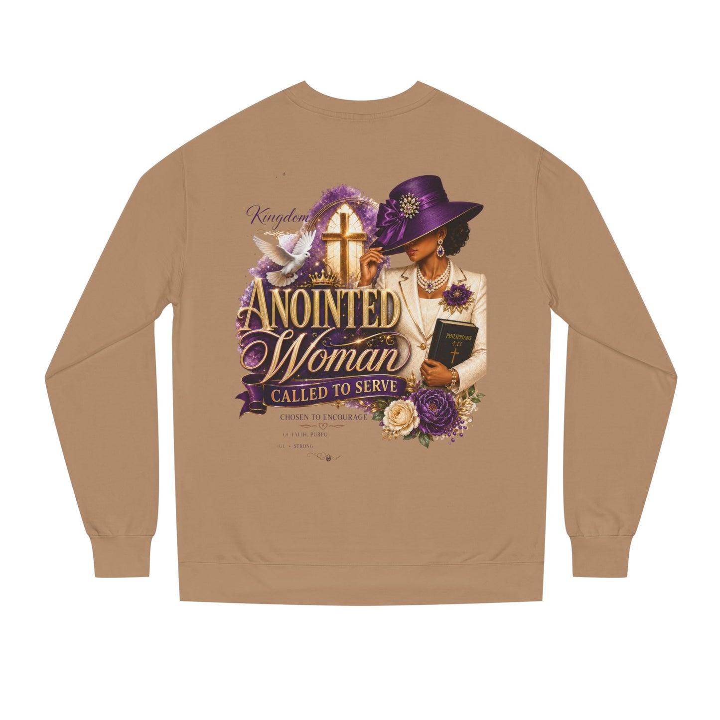 Anointed Woman Crewneck Sweatshirt — Called to Serve Gospel Graphic