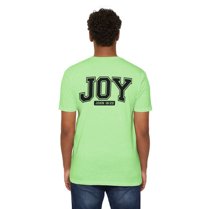 Joy T-Shirt – Christian Scripture John 16:22 College-Style Tee