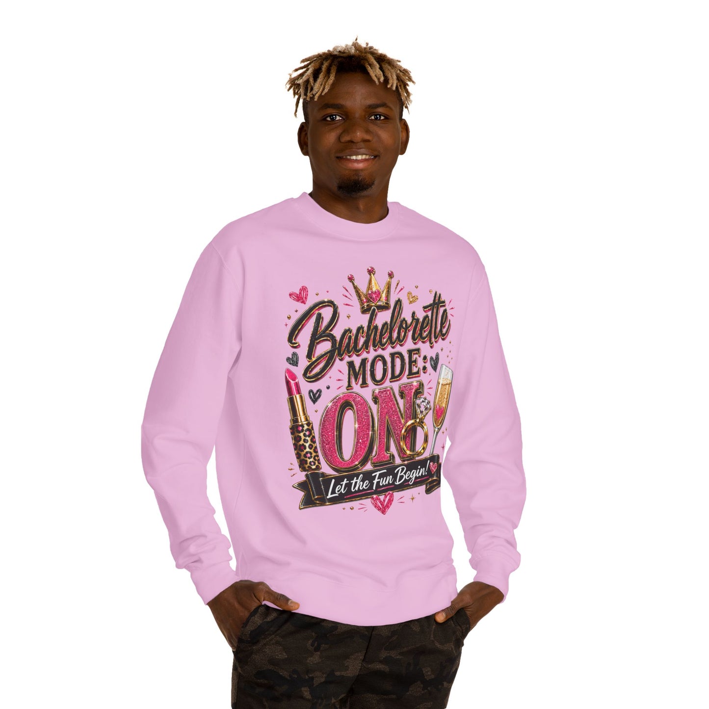 Bachelorette Mode On Sweatshirt — 'Let the Fun Begin' Party Crewneck