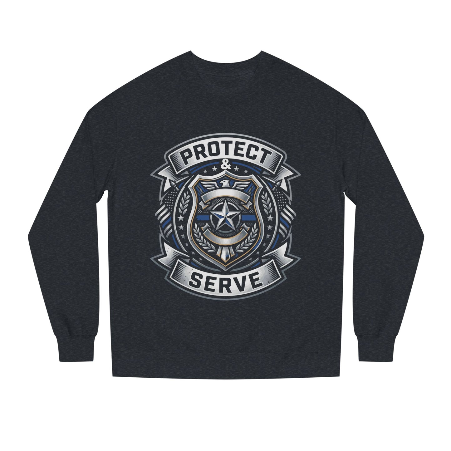 Protect & Serve Sweatshirt — Police Badge Crewneck