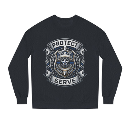 Protect & Serve Sweatshirt — Police Badge Crewneck