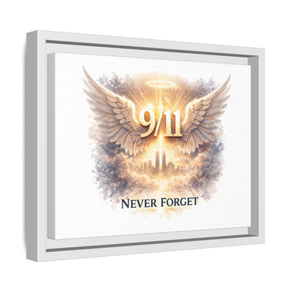 9/11 Memorial Matte Canvas Print — "Never Forget" Framed Wall Art