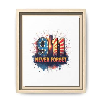 Framed Canvas Wall Art — “9·11 Never Forget” Memorial Print