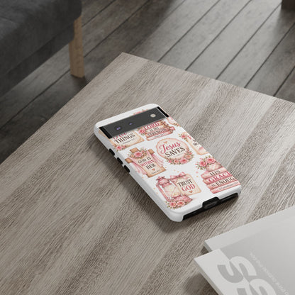 Faith Phone Case — 'Jesus Saves' Floral Christian Scripture iPhone Case