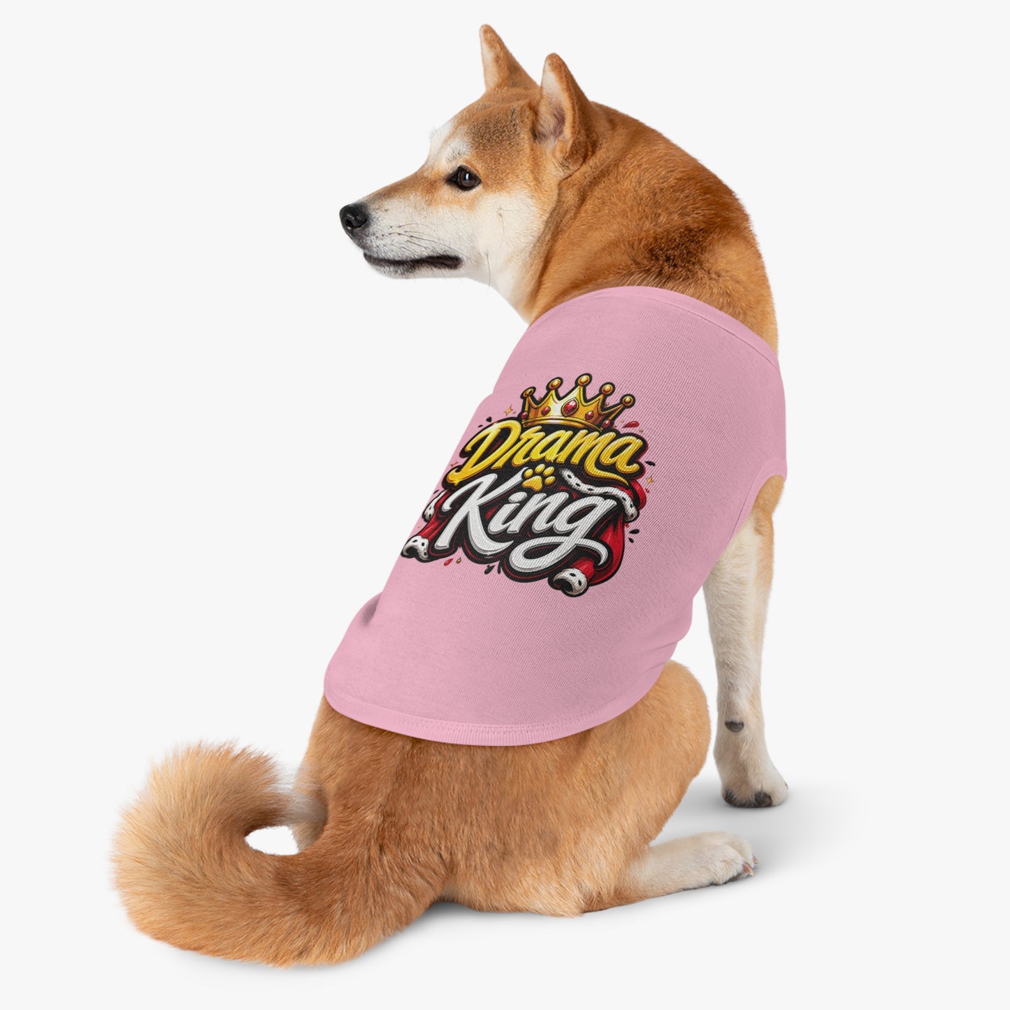 Drama King Pet Tank Top – Crown Graphic Dog Shirt