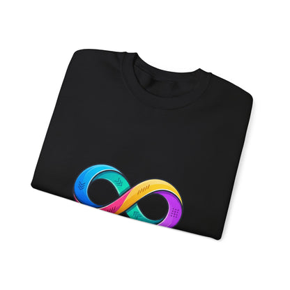 Autistic & Authentic Infinity Crewneck Sweatshirt, Neurodiversity Pride, Affirming