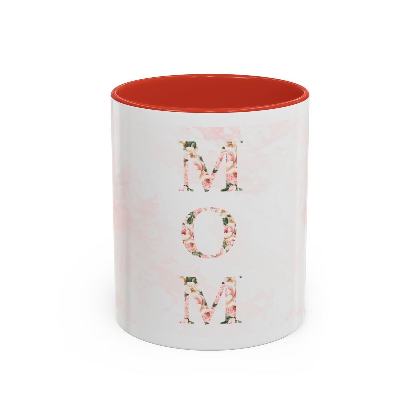 Mom Floral Accent Coffee Mug — Pink Roses Mother's Day Gift (11/15oz)