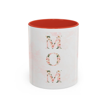 Mom Floral Accent Coffee Mug — Pink Roses Mother's Day Gift (11/15oz)