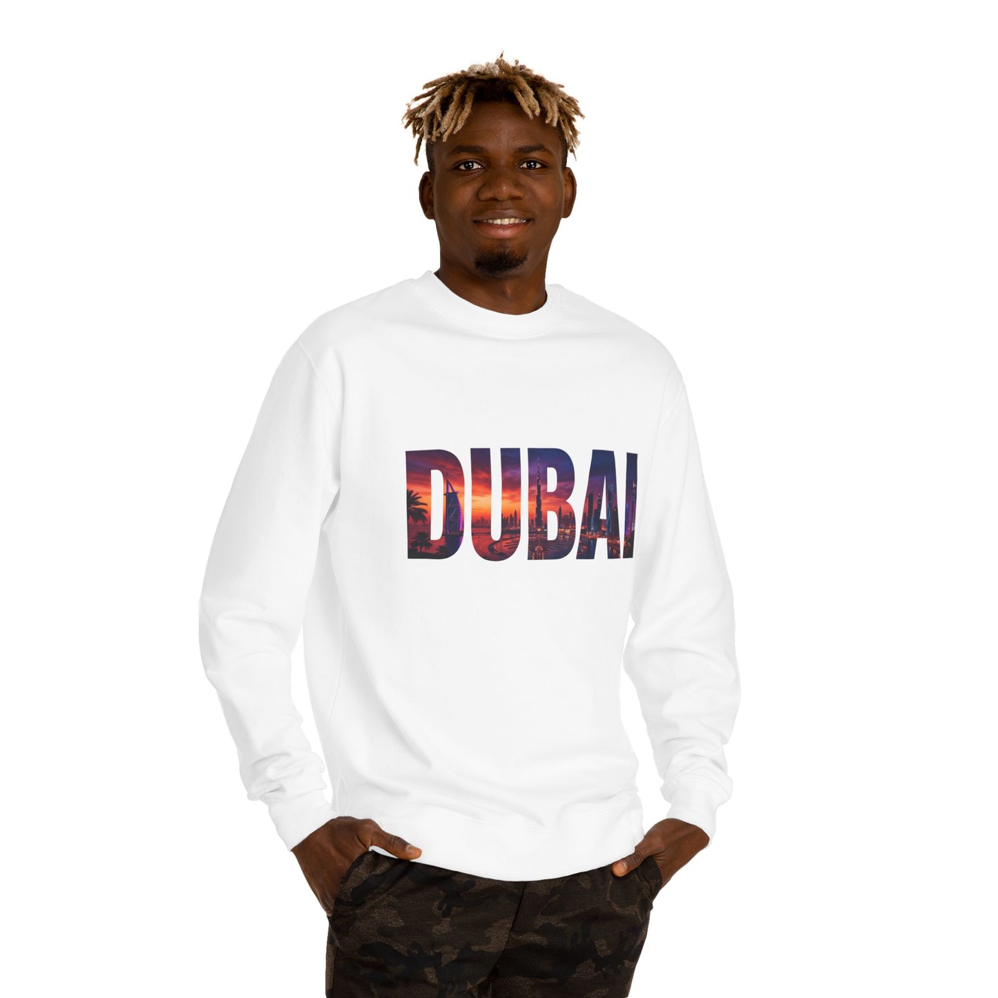 Dubai Skyline Crewneck Sweatshirt — DUBAI Cityscape Graphic