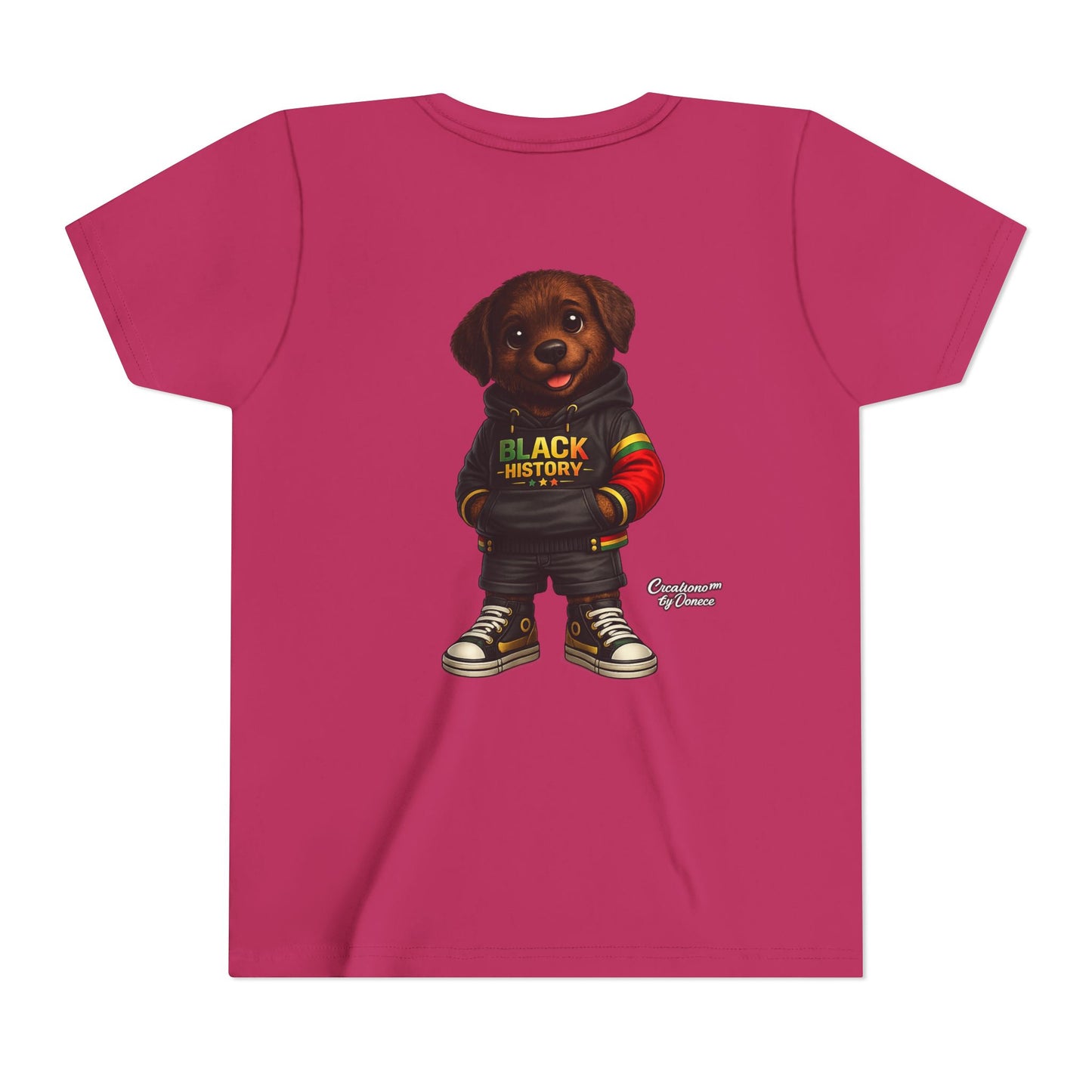 Youth Tee — Cute Puppy 'Black History' Graphic Shirt