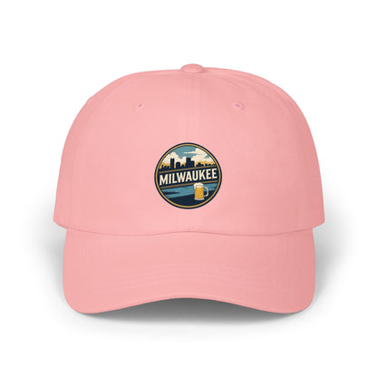 Milwaukee Skyline & Beer Patch Dad Cap — Vintage City Pride Baseball Hat