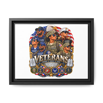 Veterans Tribute Matte Canvas Framed Wall Art