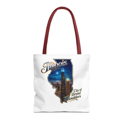 Illinois Skyline Tote Bag — "City of Broad Shoulders" Chicago Night Design