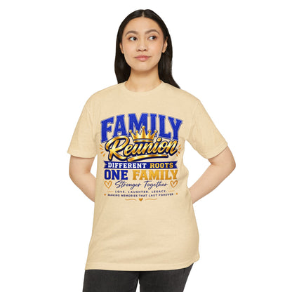 Family Reunion T-Shirt — "Family Reunion: Different Roots One Family" Keepsake Tee