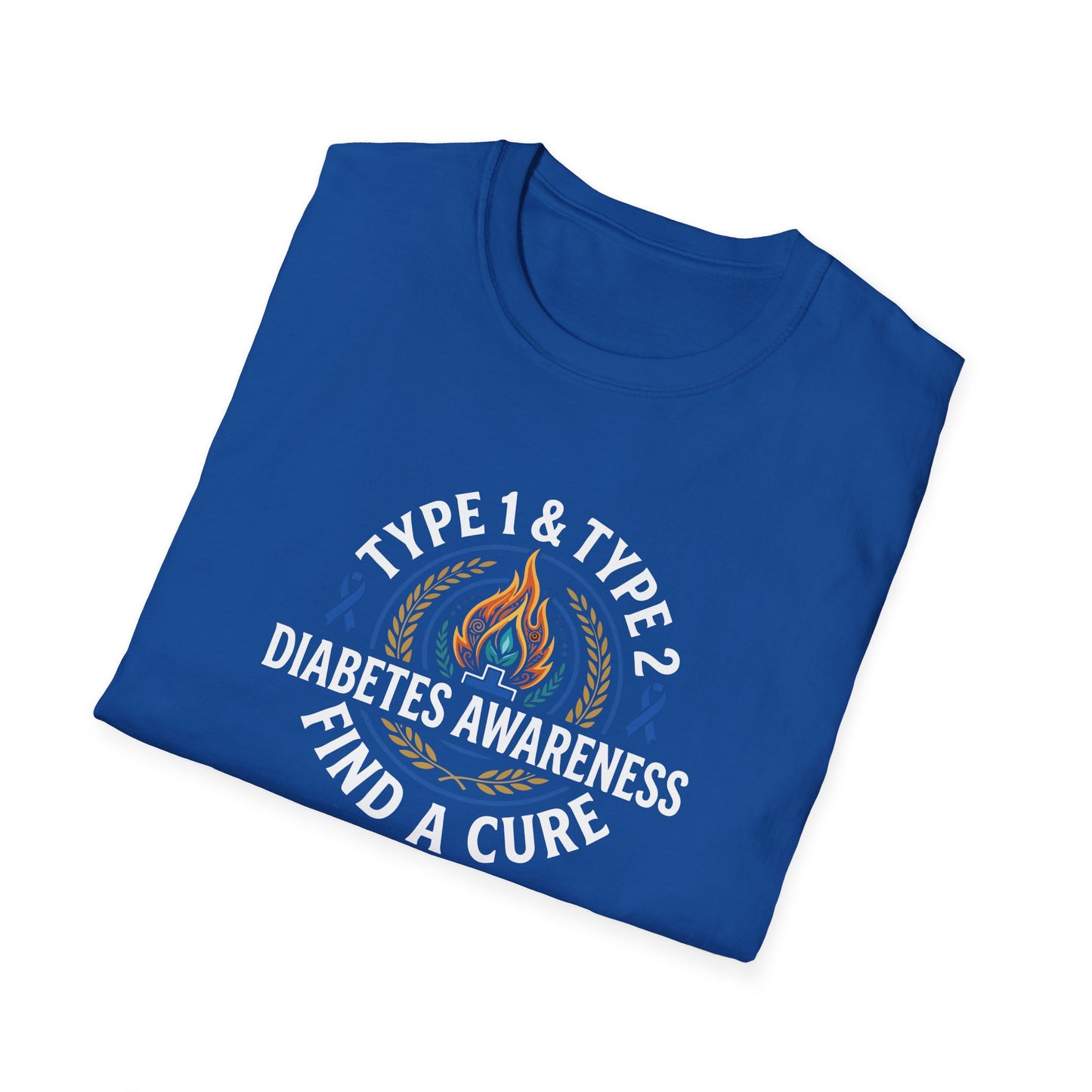 Type 1 & Type 2 Find a Cure Diabetes Awareness T-Shirt
