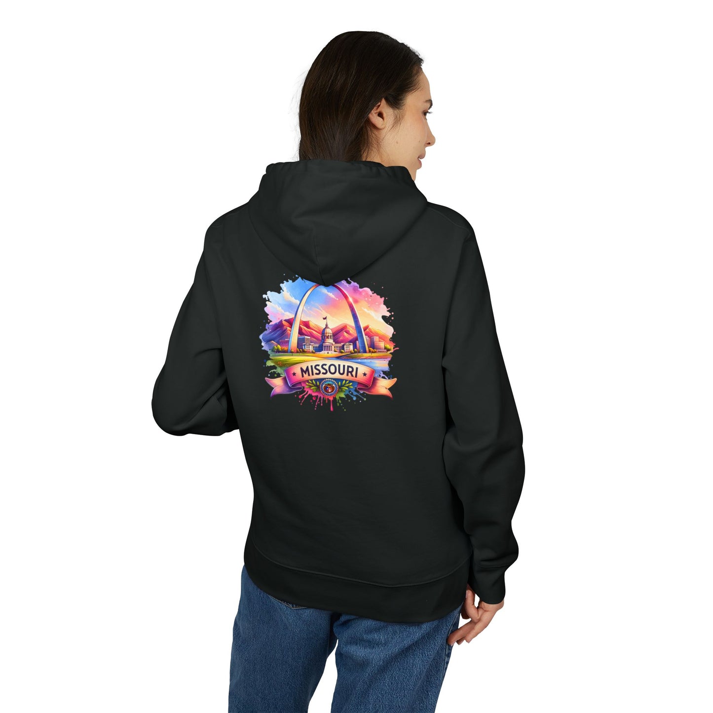 Missouri St. Louis Arch Hoodie — Colorful Sunset State Pride Pullover