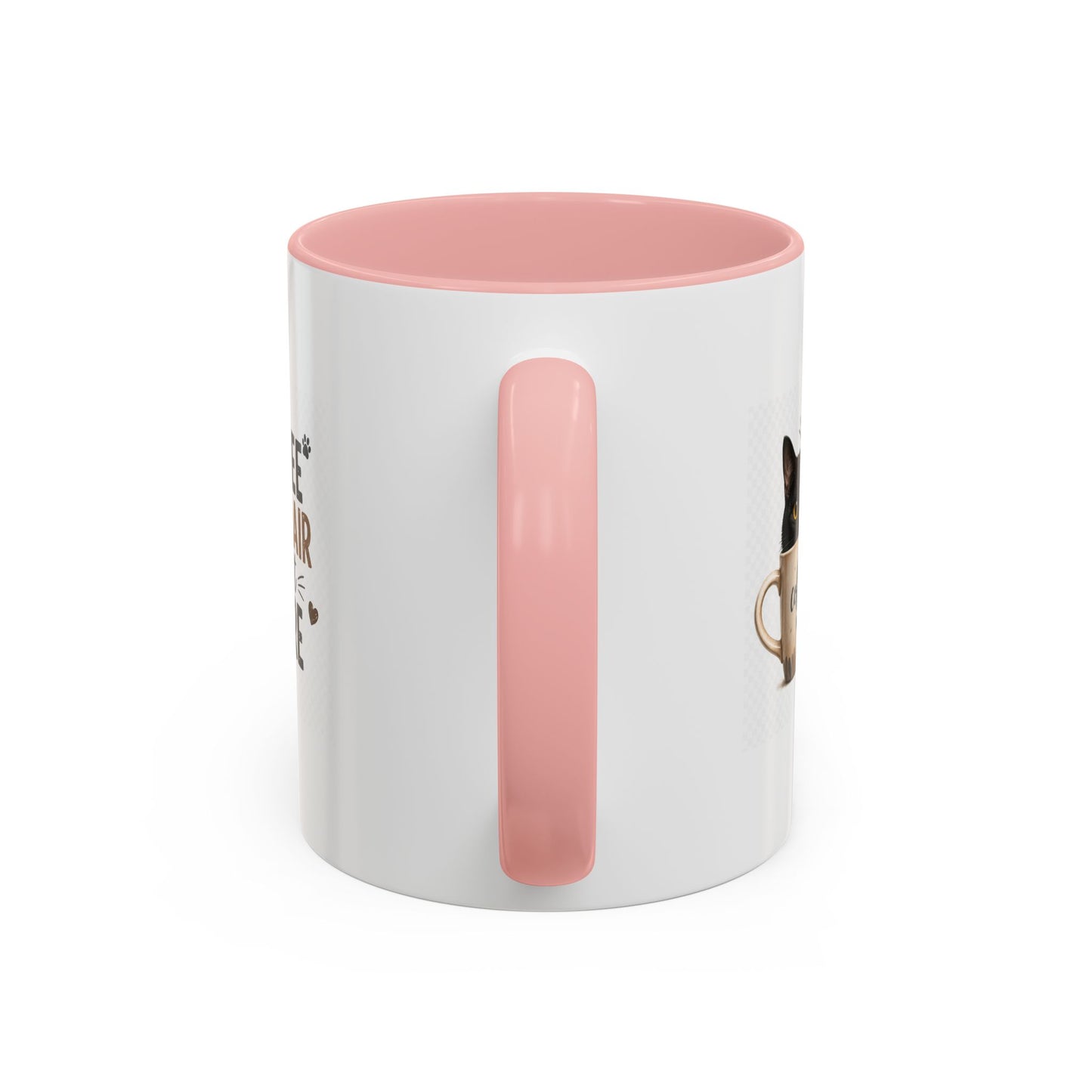 Coffee & Cat Hair Mug — "Coffee, Cat Hair, Don't Care" Accent Ceramic Coffee Mug (11/15oz)