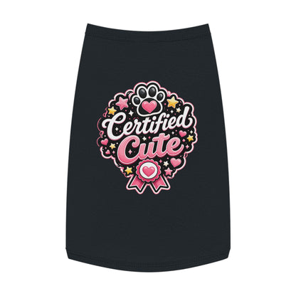 Certified Cute Pet Tank Top — Pink Paw Ribbon Dog Shirt